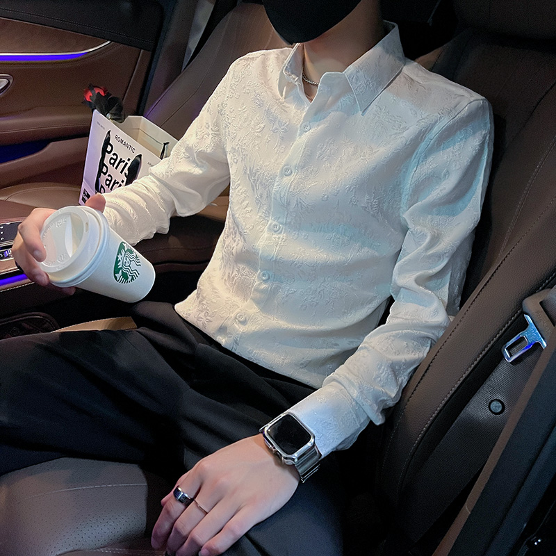 高级感西装衬衫男设计感小众ins痞帅潮牌个性秋冬季薄款痞帅衬衣