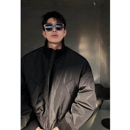 美式廓形飞行夹克棉服男款冬季痞帅立领短款外套加厚保暖羽绒棉衣