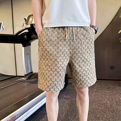 短袖印花裤子男弘号直筒五分裤