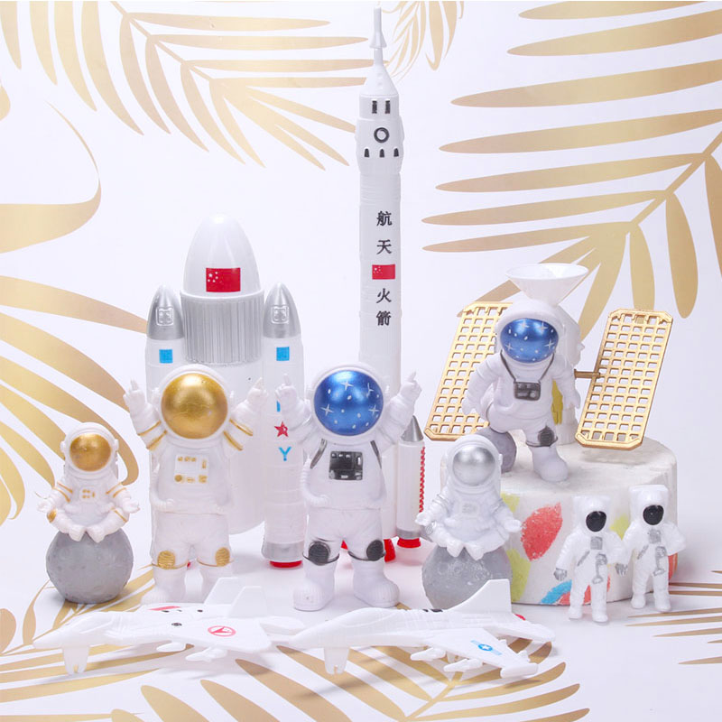 宇航员火箭模型星球蛋糕装饰摆件
