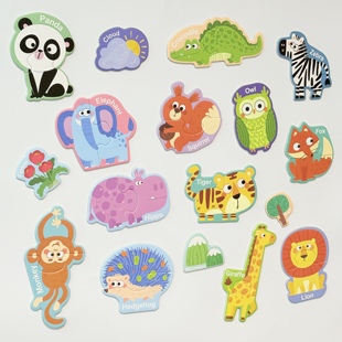 幼儿童早教配对大块磁性拼图玩具动物字母数字认知磁力益智冰箱贴