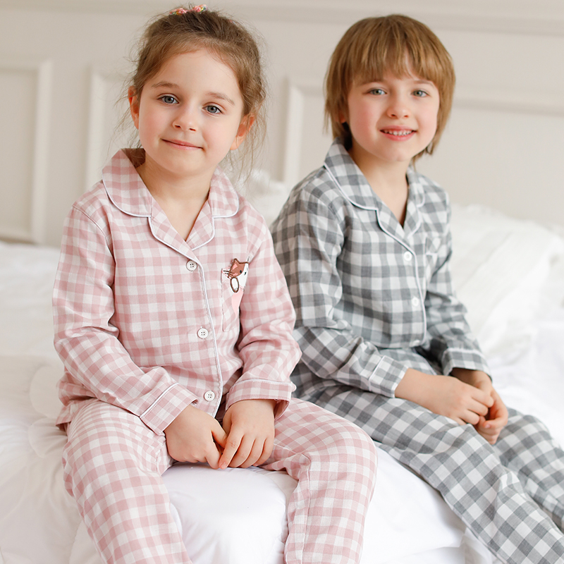 儿童睡衣春秋长袖男童纯棉纱布
