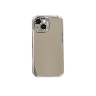 亚克力银色全屏镜面适用iphone16手机壳15proMAX电镀全包镜头14plus补化妆镜子苹果13保护套12简约XS防摔潮女