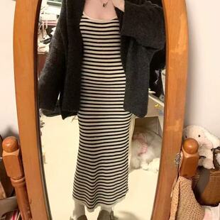 女 连衣裙两件套装 秋季 御姐轻熟绝美穿搭纯欲风高级感气质针织开衫