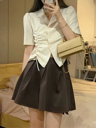 夏季韩系时尚炸街学院风可盐衬衫