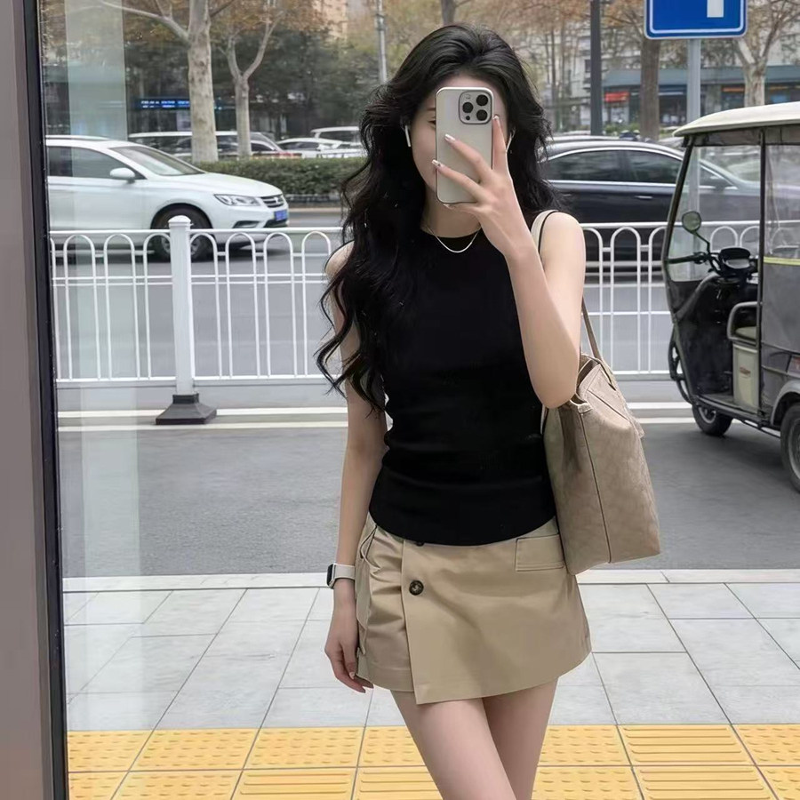 夏季穿搭一整套盐系轻熟高级感御姐风美式辣妹上衣裙子两件套装女