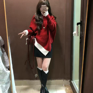 冬装穿搭一整套韩系氛围感独特漂亮绝美巨好看针织毛衣短裙套装女