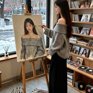 秋冬装搭配一整套韩系高级感御姐轻熟风气质针织毛衣裤子两件套装