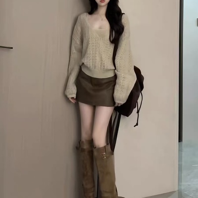 秋季韩系一整套ootd穿搭甜辣御姐