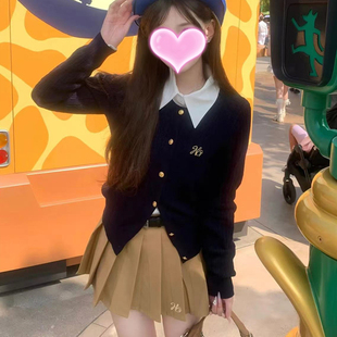入秋搭配一整套韩系穿搭可盐可甜小个子减龄学院风毛衣裙子套装女