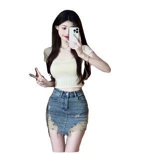 夏季盐系穿搭轻熟御姐风甜酷网红炸街辣妹纯欲风上衣裙子两件套装