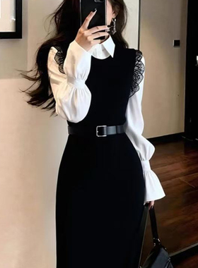 春季御姐风穿搭一整套气质韩版高级感富家千金衬衫连衣裙子套装女
