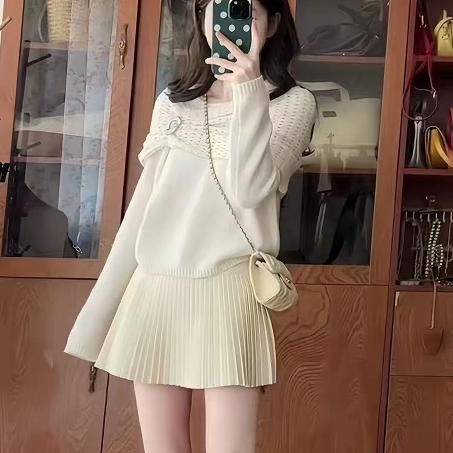 春装搭配一整套韩系氛围感气质独特漂亮绝美小香风毛衣短裙套装女,女装/女士精品,时尚套装,淘宝优惠券,粉丝福利购,淘宝优惠卷