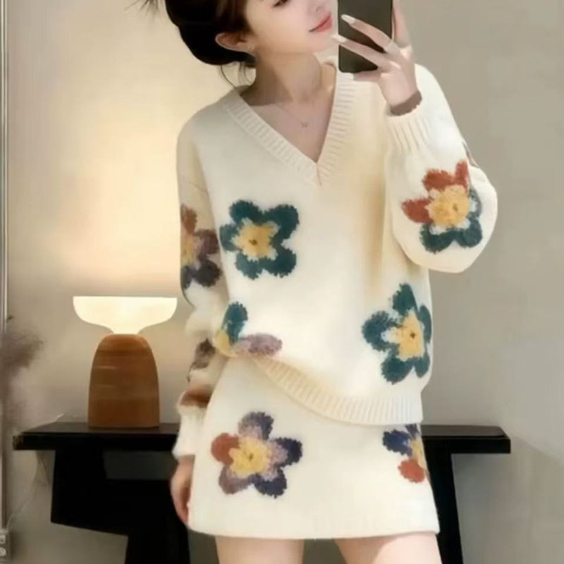 巨好看冬装一整套韩系绝美独特漂亮御姐气质小香风毛衣裙子套装女,女装/女士精品,时尚套装,淘宝优惠券,粉丝福利购,淘宝优惠卷