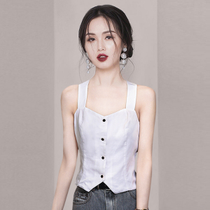法式白色吊带背心女2024夏季新款别致高级感修身显瘦内搭无袖上衣
