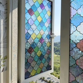 法式 复古磨砂玻璃贴纸卫生间浴室防走光防偷窥窗户贴膜透光不透明