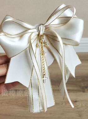 侧边洛丽塔手作发夹暗黑