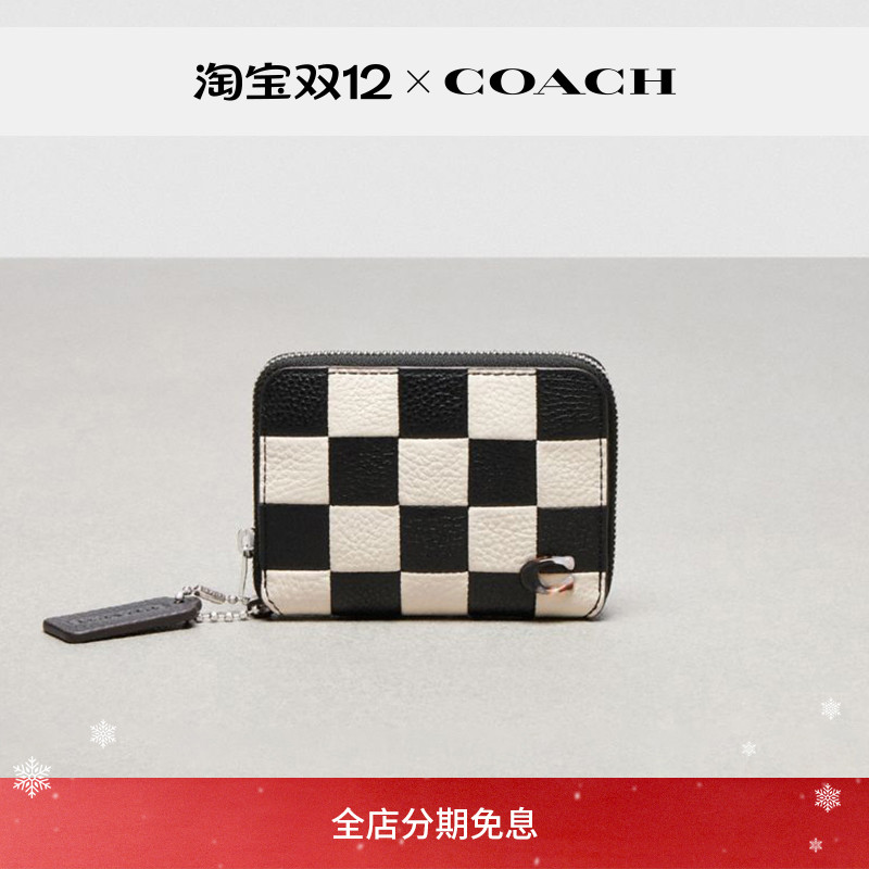 Coachtopia/蔻驰之城棋盘格Upcrafted环绕式拉链钱包