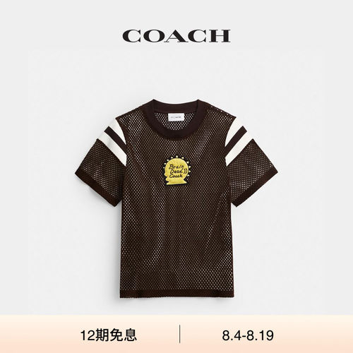 【新款】COACH | BRAIN DEAD/蔻驰男女同款网布FOOTBALL T恤短袖
