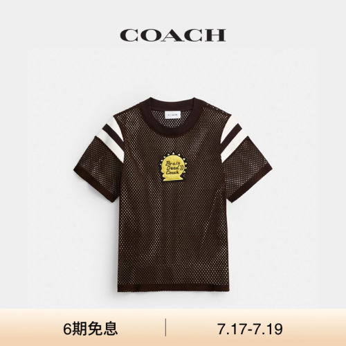 【新品】COACH | BRAIN DEAD/蔻驰男女同款网布FOOTBALL T恤短袖