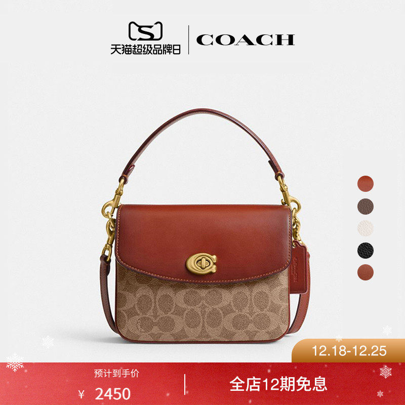 【圣诞礼物】COACH/蔻驰女士CASSIE 19号老花斜挎包手提包高级感