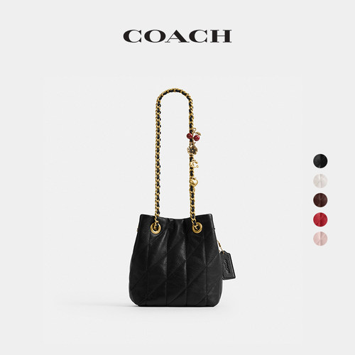 【新款】COACH/蔻驰女士菱格纹绗缝JADE拉绳包单肩包手提包高级感