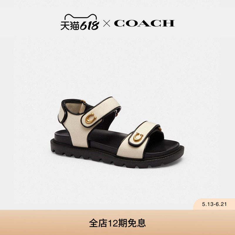 COACH/蔻驰女士BRYNN凉鞋休闲平底鞋子舒适高级感气质