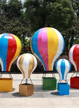 大型玻璃钢仿真热气球雕塑商场美陈展览景区观光户外气球装饰摆件