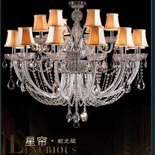 美式 大气别墅LED蜡烛灯 水晶吊灯创意客厅灯简欧卧室餐厅灯具欧式