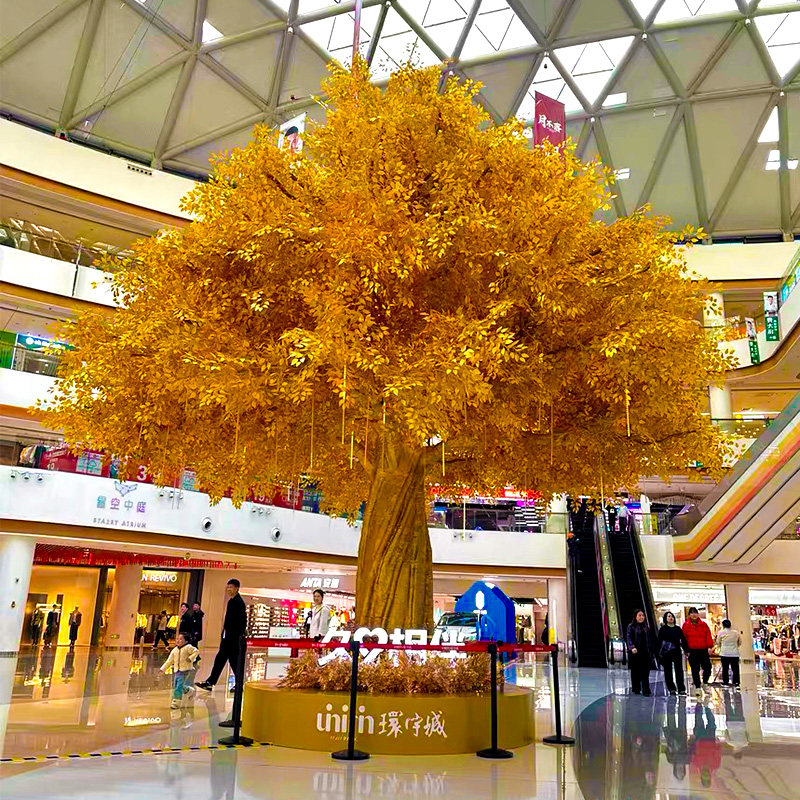 玻璃钢仿真金榕树新年摇钱树商场仿真绿植