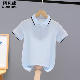 男童polo衫夏季薄款2026新款儿童短袖T恤痞帅中大童夏装纯棉上衣