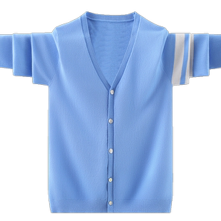 男童针织开衫春秋2026新款中大童薄款纯棉毛衣外套休闲韩版儿童潮