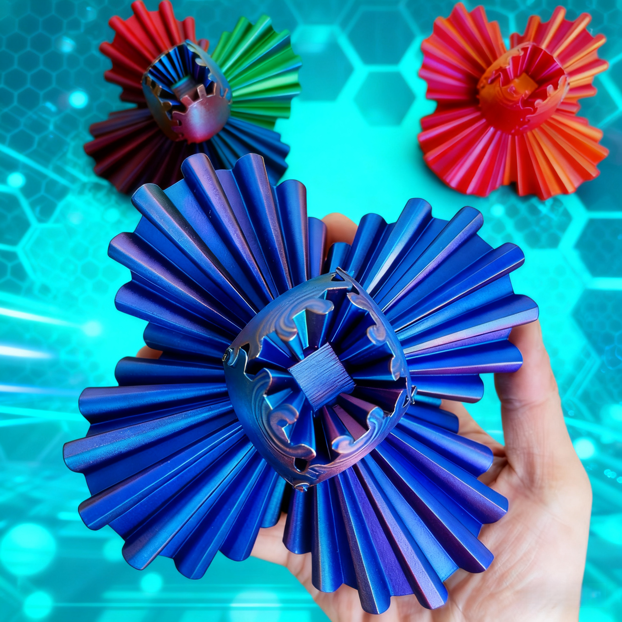 3D打印立体齿轮魔方球可旋转儿童变形球几何解压男孩奖励玩具模型