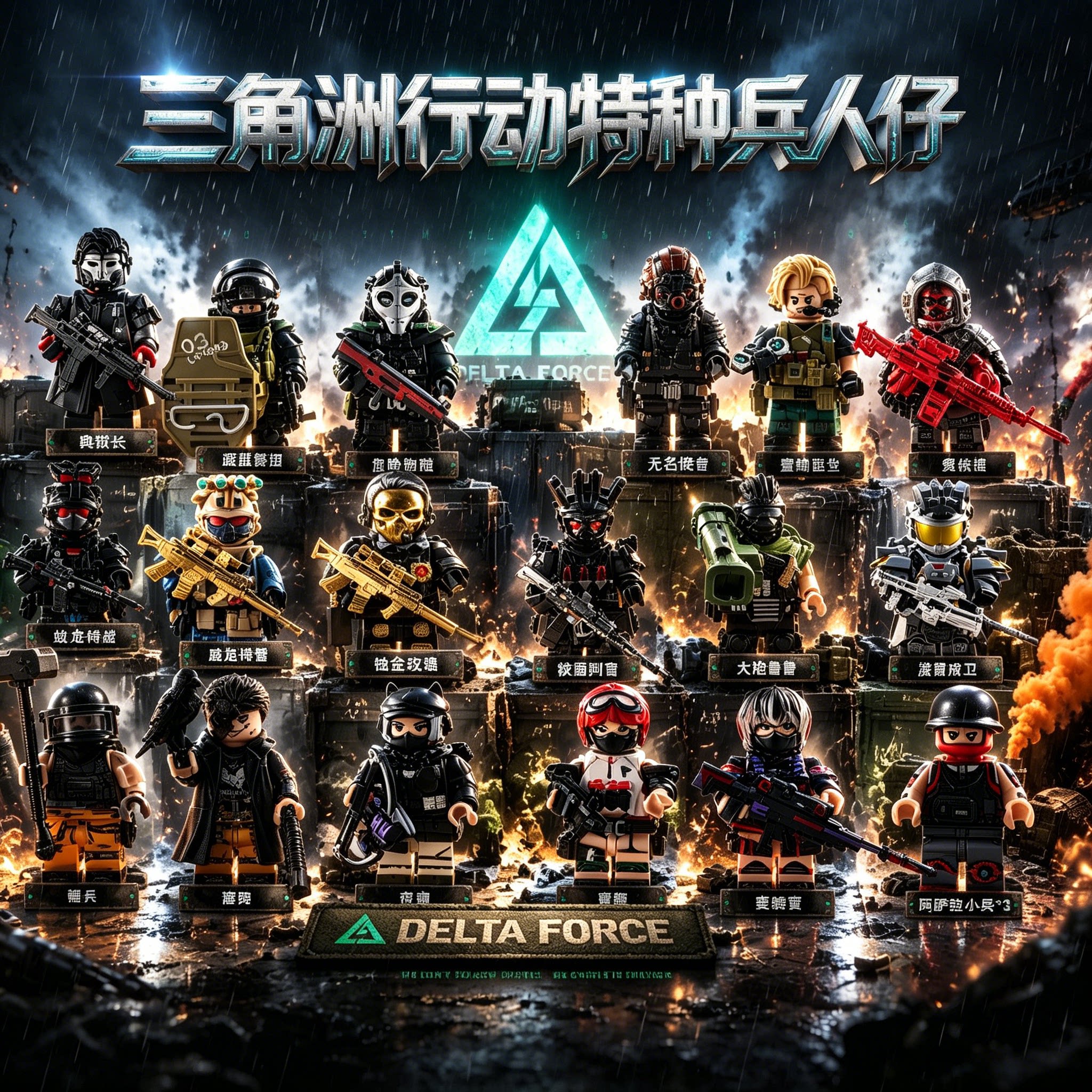 三角洲行动周边人仔武器枪积木拼装玩具手办乐凌霄戍卫威龙高模型图片