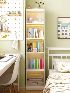 钢制书架家用简易儿童转角书柜客厅书房夹缝储物收纳柜铁艺置物架