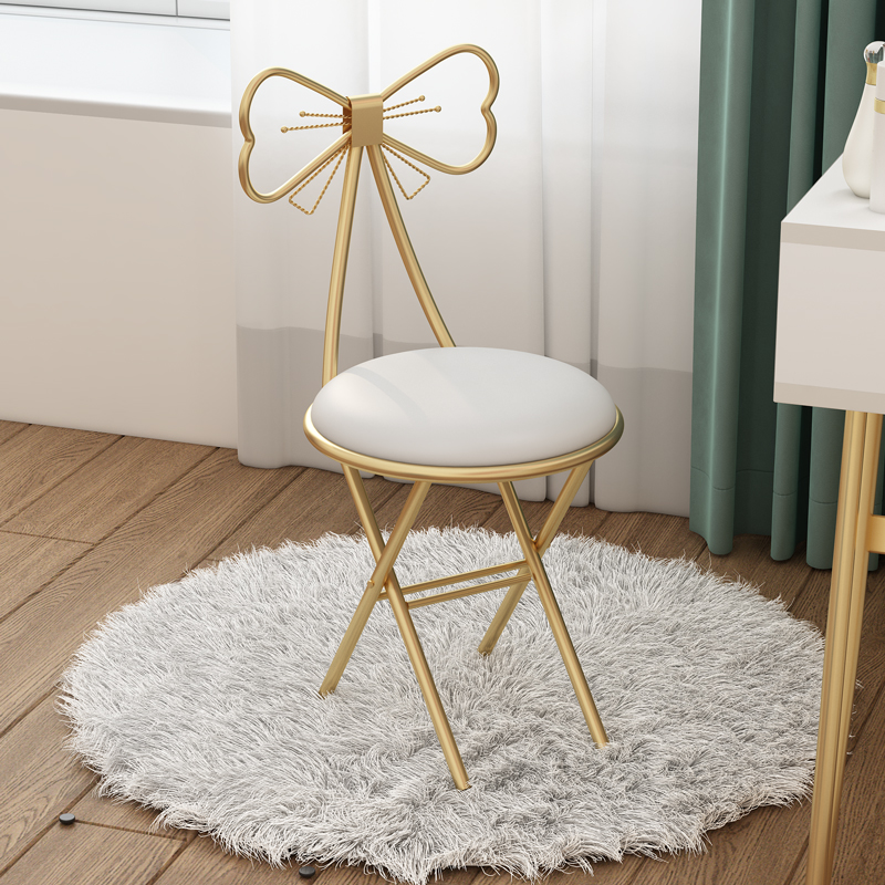 轻奢简约女生化妆卧室化妆凳蝴蝶靠背椅网红美甲家用化妆椅梳妆凳