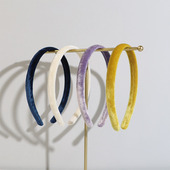 真丝丝绒发箍超细1厘米头箍发卡头饰 洗脸复古公主头秋冬气质款