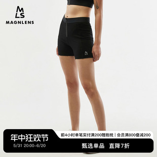 magnlens夏季 子女 跑步训练瑜伽黑色外穿五分裤 运动中腰紧身短裤