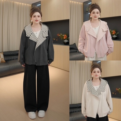 【胖佳佳】温暖过冬 设计感连帽卫衣外套2025秋季新款加厚百搭女