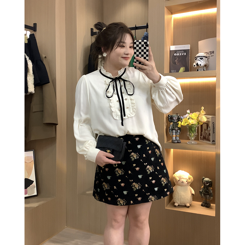 胖佳佳上衣+半裙套装新款