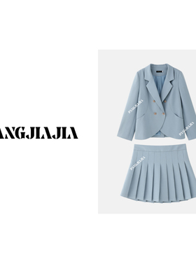 【胖佳佳】金标~海洋之星西装外套百褶半身裙两件套P623A00828