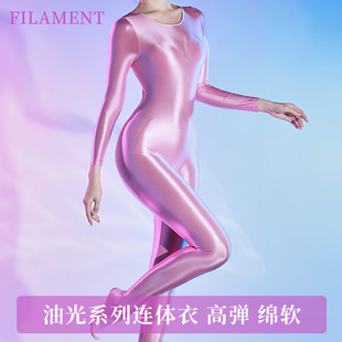 袜 芊丝连体衣油亮高弹力性感舒适无痕提臀紧身油亮丝滑性感打底裤