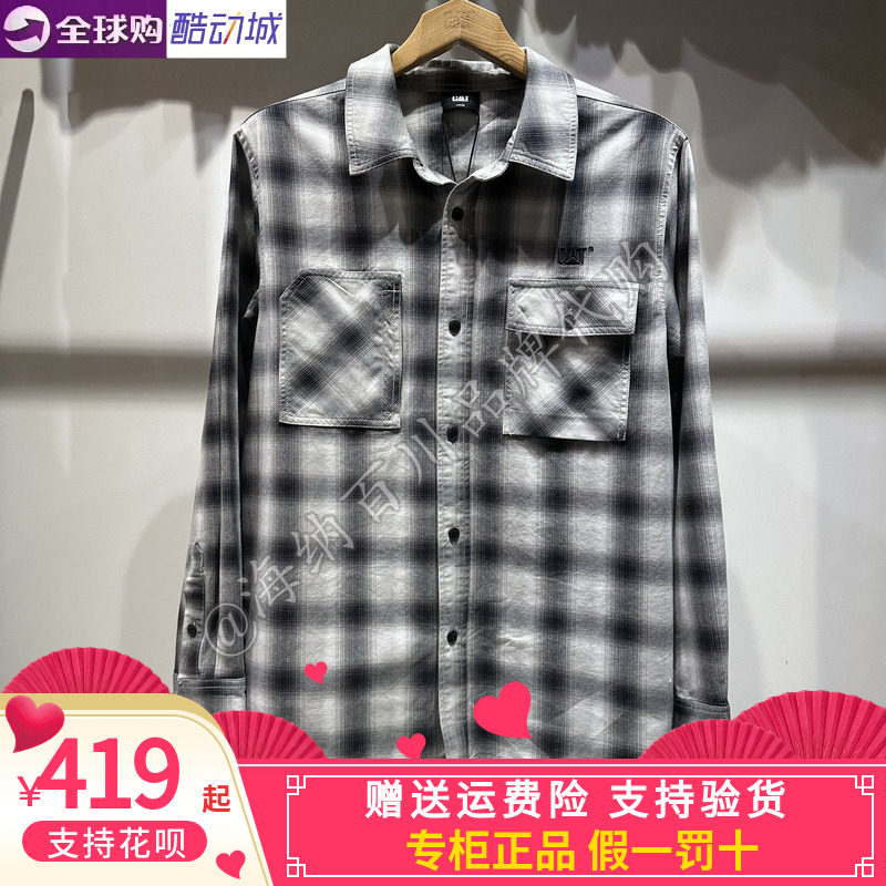 卡特男款翻领T恤衬衫长袖