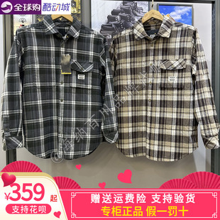 贴袋长袖 CAT卡特25秋冬新品 男士 全棉宽松工装 CO3SHW31121 格子衬衫