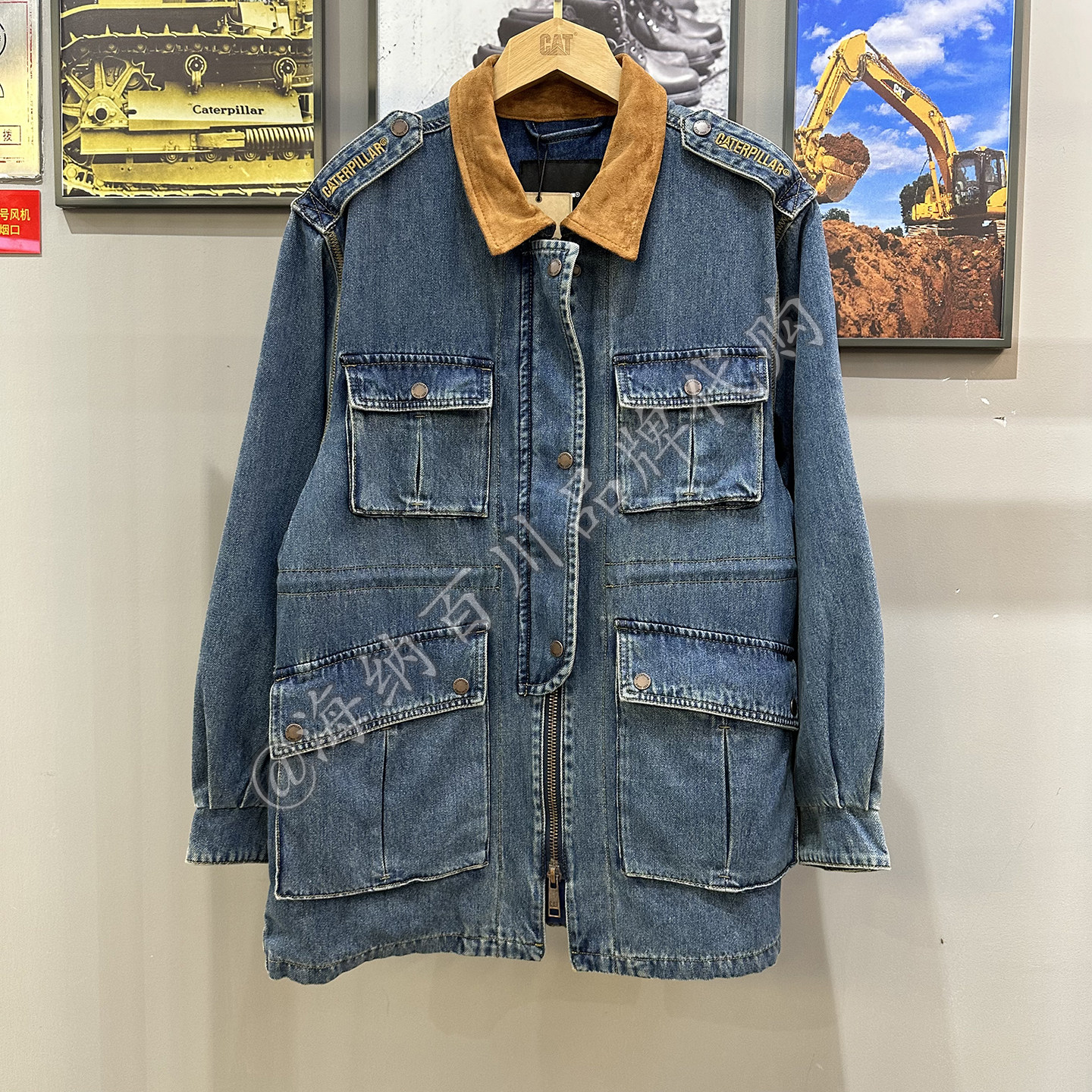 CAT卡特女款2025冻货款运动休闲翻领棉服牛仔外套CO3QJW3W90
