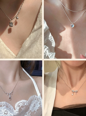 彩色星河~925银luck珍珠项链女蝴蝶冷淡轻奢闪钻ins风小众锁骨链