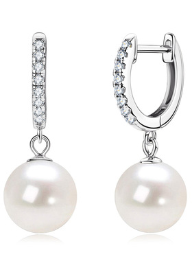 新款轻奢天热淡水珍珠耳坠s925银时尚高级感正圆珍珠耳饰