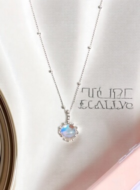 小红书同款月光石项链女新款轻奢小众花朵吊坠设计感锁骨链代发