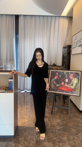醋酸夏季慵懒宽松显瘦短袖套装女