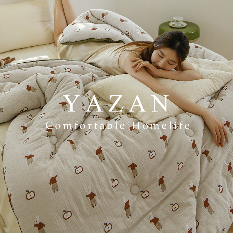 雅赞全棉可机洗春秋冬水洗被